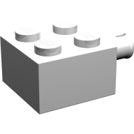 Lego kostka (kostička) 2x2 s pinem, bílá (4730 WHITE)